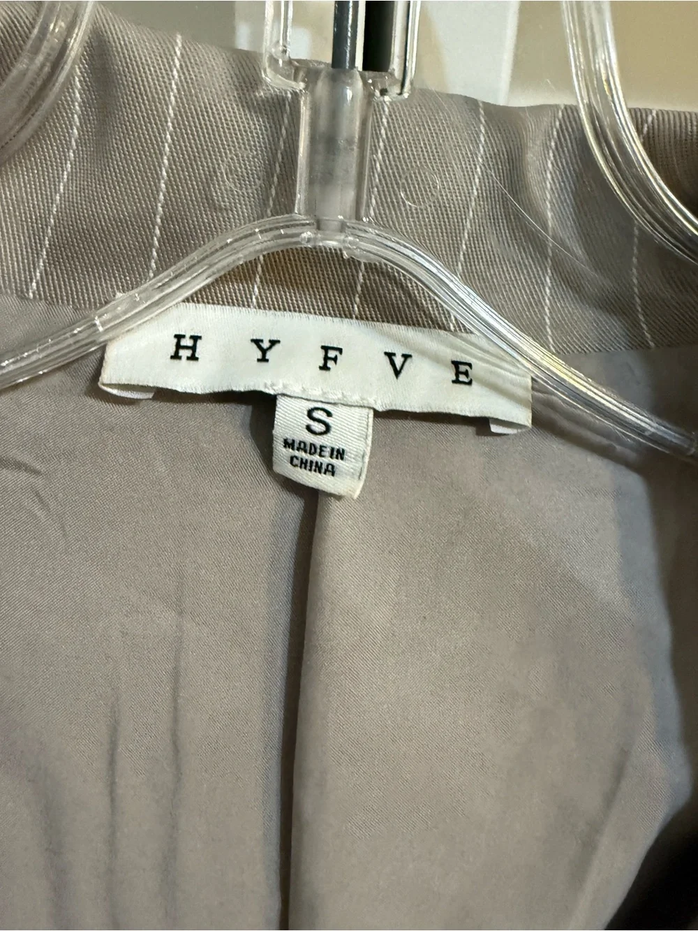 HYFVE Taupe pinstripe Blazer S - Picture 3 of 4